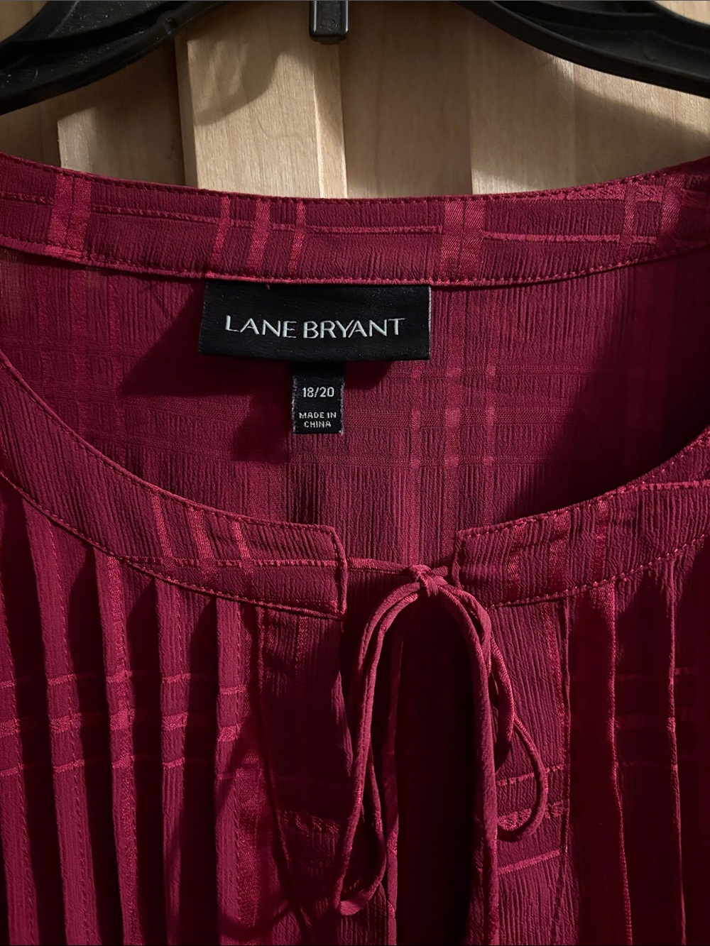 Lane Bryant Deep Raspberry Ruffle Long-Sleeve Tunic Dress - Picture 2 of 4